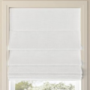 lot 6219 image: $119 Sun Zero Seraphina Cordless Blackout Roman Shade, 39x64, White