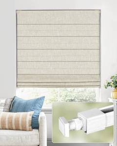 lot 6232 image: UNISHADES Cordless Roman Shades, No Tools, 24W   48H, Beige