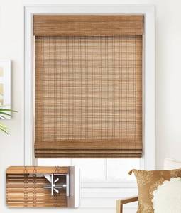 lot 6262 image: $86 LazBlinds Cordless Bamboo Roman Shades, Light Filtering, 43x64