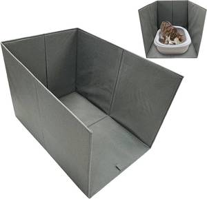 lot 6263 image: Cat Litter Box Splash Guard, Tall Foldable, 26.4x21.3x16.5in
