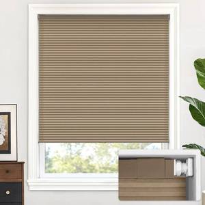 lot 6265 image: LazBlinds Cordless Cellular Shades 36x48 Taupe - Light Filtering