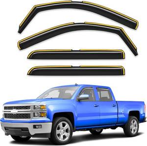 lot 6275 image: In-Channel Rain Guards 2014-2018 Chevy SilveradoSierra Crew Cab