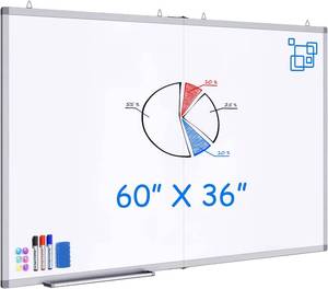 lot 6285 image: $105 maxtek Magnetic Whiteboard 60 x 36, Dry Erase, Wall-Mounted