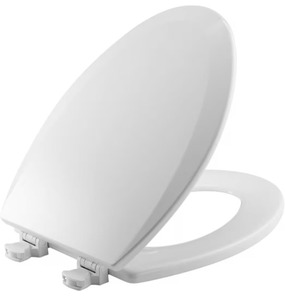 lot 6302 image: Bemis 1500 Elongated Lift-Off Wood Toilet Seat White