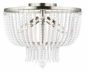lot 14817 image: 3-Light Semi-Flush Mount Ceiling Light