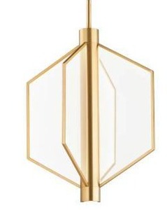lot 14840 image: Telstar 51 Long 18 Wide LED Pendant with Patterned Acrylic Accents