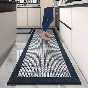 lot 905 image: PADOOR Non Slip Kitchen Rugs Sets of 2 - Extra Large 2.5x6  20x32 Runner Rugs for Kitchen Floor Non Skid Washable, Absorbent Kitchen Mat for in Front of Sink 2 Piece Blue