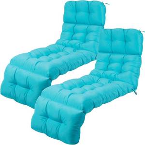 lot 914 image: Lot of One (1) DoubleFill Outdoor Chaise Lounge Chair Cushion 72 x 22 x 4.21 Inches Thick Tufted Patio Pool Lounge Cushion Waterproof Replacement for Outdoor Furniture with Ties(Mint Green,1 Pcs)