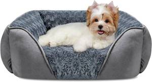 lot 921 image: INVENHO Rectangle Washable Orthopedic Dog Bed for Small, Medium and Large Dogs, Soft Calming, Sleeping Puppy Bed Durable Pet Cuddler with Anti-Slip Bottom, S (20x19x6)