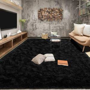 lot 930 image: Tepook Area Rugs 8x10 for Living Room, Super Soft Fluffy Rugs for Bedroom, Modern Shaggy Rug Fuzzy Carpets for Kids, Plush Indoor Nursery Home Decor Rug with Non-Slip Bottom, Black