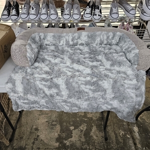 lot 935 image: HapyClaw Calming Dog Couch Bed Mat, 41x37 Inch Waterproof Fluffy Sofa Cover, Furniture Protector with Handle, Removable and Washable Pet Bed for Medium Large Dogs and Cats (Beige)