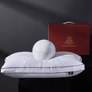 lot 945 image: L LOVSOUL Goose Feather Down Pillow Queen Size of 1,Ultra Soft 100% Organic Cotton Fabric, 700TC,800 Fill Power, Luxury Hotel Collection Bed Gusseted Pillows for Back, Stomach or Side Sleepers