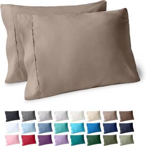 lot 1320 image: Bare Home Microfiber Pillow Cases - StandardQueen Size Set of 2 - Cooling Pillowcases - Double Brushed - Taupe Pillowcases 2 Pack - Easy Care (Standard Pillowcase Set of 2, Taupe)