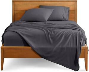 lot 1329 image: Bare Home Full XL Sheet Set - 1800 Ultra-Soft Microfiber Full Extra Long Bed Sheets - Double Brushed - Deep Pockets - Easy Fit - 4 Piece Set - Bedding Sheets & Pillowcases (Full XL, Forged Iron Grey)