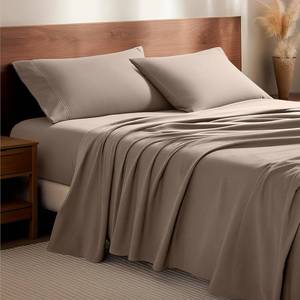 lot 1350 image: Bare Home Flannel Sheet Set 100% Cotton Twin Extra Long, Velvety Soft Heavyweight - Double Brushed Flannel - Deep Pocket (Twin XL, Taupe)