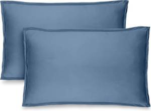 lot 1355 image: Bare Home Standard Pillow Sham Covers - Set of 2 - Premium 1800 Ultra-Soft Microfiber - Double Brushed - Stain & Fade Resistant - Bed Pillow Shams - Pillows Not Included (Set of 2, Coronet Blue)