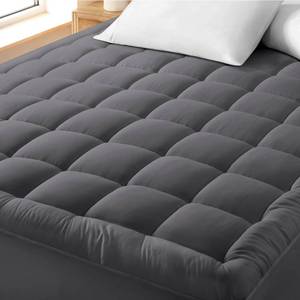 lot 1361 image: Bare Home Mattress Topper Cotton Top - Twin Extra Long - Plush Topper for Mattress - College Dorm Room Essentials - Cooling Breathable Air Flow - 8 to 21 Deep Pocket - Soft Bed Pad (Twin XL, Grey)