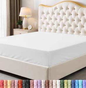 lot 1362 image: Utopia Bedding Full Fitted Sheet - Bottom Sheet - Deep Pocket - Soft Microfiber - Shrinkage and Fade Resistant - Easy Care -1 Fitted Sheet Only (White)