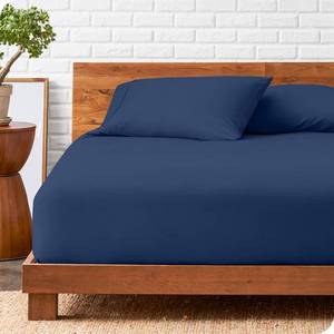 lot 1366 image: Bare Home Fitted Sheet  Pillowcase Set - Luxury 1800 Ultra-Soft Microfiber - Double Brushed - Deep Pockets - Easy Fit - Fitted Sheet and Pillowcases (Queen, Dark Blue)