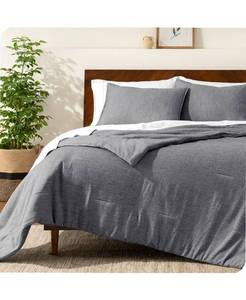 lot 1368 image: Bare Home Down Alternative Comforter Set - Black - KingCalifornia King