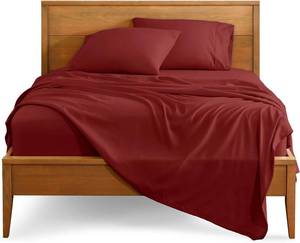 lot 1381 image: Bare Home Queen Sheet Set - 1800 Ultra-Soft Microfiber Queen Bed Sheets - Double Brushed - Deep Pockets - Easy Fit - 4 Piece Set - Bedding Sheets & Pillowcases (Queen, Rosewood)