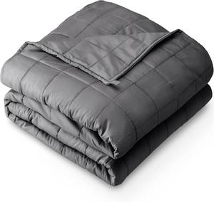 lot 1382 image: Bare Home Weighted Blanket Queen Size 20lb (60 x 80) for Adults - All-Natural 100% Cotton - Premium Heavy Blanket Nontoxic Glass Beads (Grey, 60x80)
