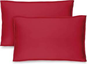 lot 1399 image: Bare Home King Pillow Sham Covers - Set of 2 - Premium 1800 Ultra-Soft Microfiber - Double Brushed - Stain & Fade Resistant - Bed Pillow Shams - Pillows Not Included (Set of 2, Red)