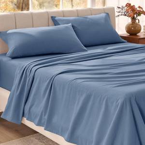 lot 1401 image: Bare Home Organic Cotton Flannel Sheet Set - Twin XL Size - 100% Cotton - Double Brushed for Extra Softness & Comfort - Warm, Cozy, and Durable - Breathable - Bed Sheets (Twin, Coronet Blue)