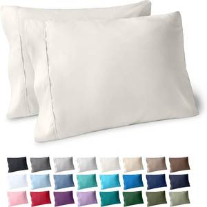 lot 1405 image: Bare Home Microfiber Pillow Cases - StandardQueen Size Set of 2 - Cooling Pillowcases - Double Brushed - Ivory Pillowcases 2 Pack - Easy Care (Standard Pillowcase Set of 2, Ivory)