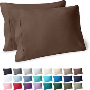 lot 1433 image: Bare Home Microfiber Pillow Cases - StandardQueen Size Set of 2 - Cooling Pillowcases - Double Brushed - Cocoa Pillowcases 2 Pack - Easy Care (Standard Pillowcase Set of 2, Cocoa)