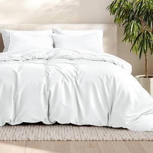lot 1442 image: Bare Home Bedding Duvet Cover Oversized King Size - Premium 1800 Super Soft Collection - Lightweight, Cooling Duvet Cover - Soft Breathable Bedding (Oversized King, White)