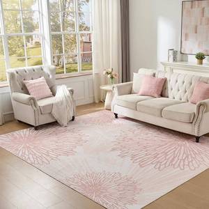 lot 1445 image: Pink Rugs for Bedroom Girls 6x9 Modern Large Washable Soft Cute Boho Floral Pattern Area Rug Neutral Indoor Floor Non-Slip Carpet for Living Room Dining Nursery Kids Playroom Baby Room House Decor