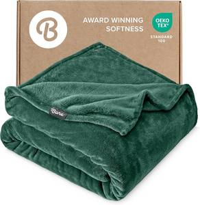 lot 1447 image: Bare Home Fleece Blanket - TwinTwin Extra Long - Ultra-Soft Lightweight for Bed, Sofa, and Couch - Luxury Microplush - Cozy Warm Blanket (TwinTwin XL, Forest Green)