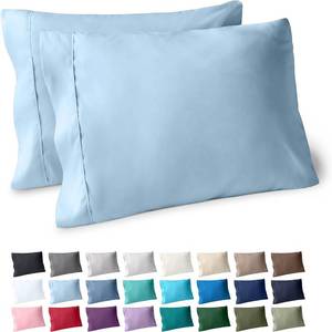 lot 1449 image: Bare Home Microfiber Pillow Cases - King Size Set of 2 - Cooling Pillowcases - Double Brushed - Light Blue Pillowcases 2 Pack - Easy Care (King Pillowcase Set of 2, Light Blue)