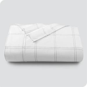 lot 1454 image: Bare Home Queen Flat Sheet - Premium 1800 Ultra-Soft Top Sheet - Hotel Luxury - Double Brushed - Easy Care - 1 Queen Flat Sheet Only (Queen, Modern Plaid - WhiteGrey)