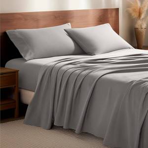 lot 1461 image: Bare Home Flannel Sheet Set- Double Brushed Flannel - Deep Pocket (Queen, Light Grey)