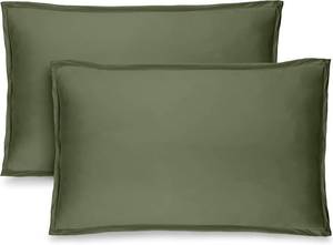 lot 1462 image: Bare Home Standard Pillow Sham Covers - Set of 2 - Premium 1800 Ultra-Soft Microfiber - Double Brushed - Stain & Fade Resistant - Bed Pillow Shams - Pillows Not Included (Set of 2, Cypress Green)