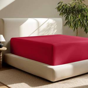 lot 1464 image: Bare Home Queen Fitted Sheet - Extra Deep Pocket Fitted Sheet - Premium 1800 Microfiber - Ultra-Soft Wrinkle Free - Queen Deep Pocket Bottom Sheets (Queen - 11 to 22 Pocket, Red)