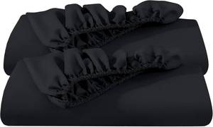 lot 1465 image: Bare Home 2-Pack Fitted Bottom Sheets Twin XL - Premium 1800 Ultra-Soft Wrinkle Resistant Microfiber - Deep Pocket (Twin XL, Black)