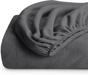 lot 1466 image: Bare Home Super Soft Fleece Fitted Sheet - Twin Extra Long Size - Extra Plush Polar Fleece, No-Pilling - Deep Pocket - All Season Cozy Warmth (Twin XL, Grey)