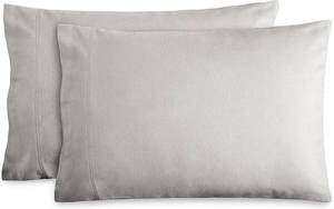 lot 1471 image: Bare Home Flannel Standard Pillowcases Set of 2-100% Cotton - Velvety Soft & Cozy - Double Brushed Heavyweight Flannel Pillowcases (Standard Pillowcase Set of 2, Light Grey)