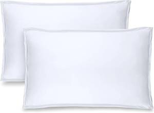 lot 1482 image: Bare Home Standard Pillow Sham Covers - Set of 2 - Premium 1800 Ultra-Soft Microfiber - Double Brushed - Stain & Fade Resistant - Bed Pillow Shams - Pillows Not Included (Set of 2, White)