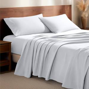 lot 1485 image: Bare Home Flannel Sheet Set 100% Cotton Twin Extra Long, Velvety Soft Heavyweight - Double Brushed Flannel - Deep Pocket (Twin XL, White)