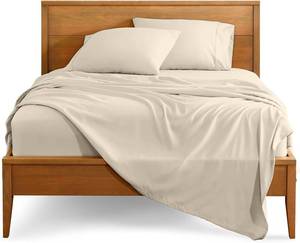 lot 1488 image: Bare Home Queen Sheet Set - 1800 Ultra-Soft Microfiber Queen Bed Sheets - Double Brushed - Deep Pockets - Easy Fit - 4 Piece Set - Bedding Sheets & Pillowcases (Queen, Sand)