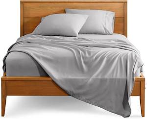 lot 1492 image: Bare Home King Sheet Set - 1800 Ultra-Soft Microfiber King Bed Sheets - Double Brushed - Deep Pockets - Easy Fit - 4 Piece Set - Bedding Sheets & Pillowcases (King, Light Grey)