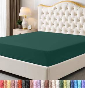 lot 1504 image: Utopia Bedding Queen Fitted Sheet - Bottom Sheet - Deep Pocket - Soft Microfiber - Shrinkage and Fade Resistant - Easy Care -1 Fitted Sheet Only (Emerald)
