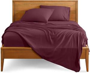 lot 1506 image: Bare Home Queen Sheet Set - 1800 Ultra-Soft Microfiber Queen Bed Sheets - Double Brushed - Deep Pockets - Easy Fit - 4 Piece Set - Bedding Sheets & Pillowcases (Queen, Burgundy)