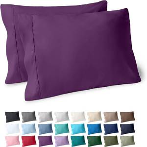 lot 1508 image: Bare Home Microfiber Pillow Cases - StandardQueen Size Set of 2 - Cooling Pillowcases - Double Brushed - Plum Pillowcases 2 Pack - Easy Care (Standard Pillowcase Set of 2, Plum)
