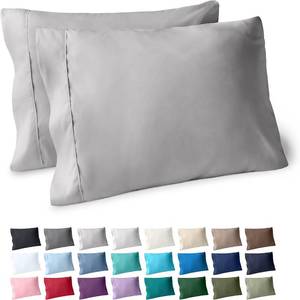 lot 1516 image: Bare Home Microfiber Pillow Cases - StandardQueen Size Set of 2 - Cooling Pillowcases - Double Brushed - Light Grey Pillowcases 2 Pack - Easy Care (Standard Pillowcase Set of 2, Light Grey)