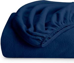 lot 1537 image: Bare Home Super Soft Fleece Fitted Sheet - Twin Size - Extra Plush Polar Fleece, No-Pilling - Deep Pocket - All Season Cozy Warmth (Twin, Dark Blue)